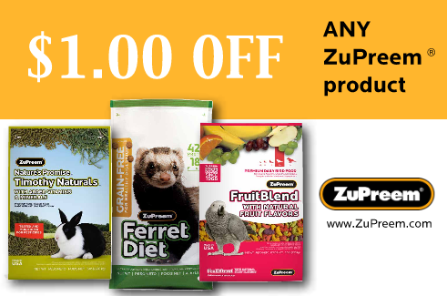 $1 off any ZuPreem Pet Product Coupon - Pet Coupon Savings